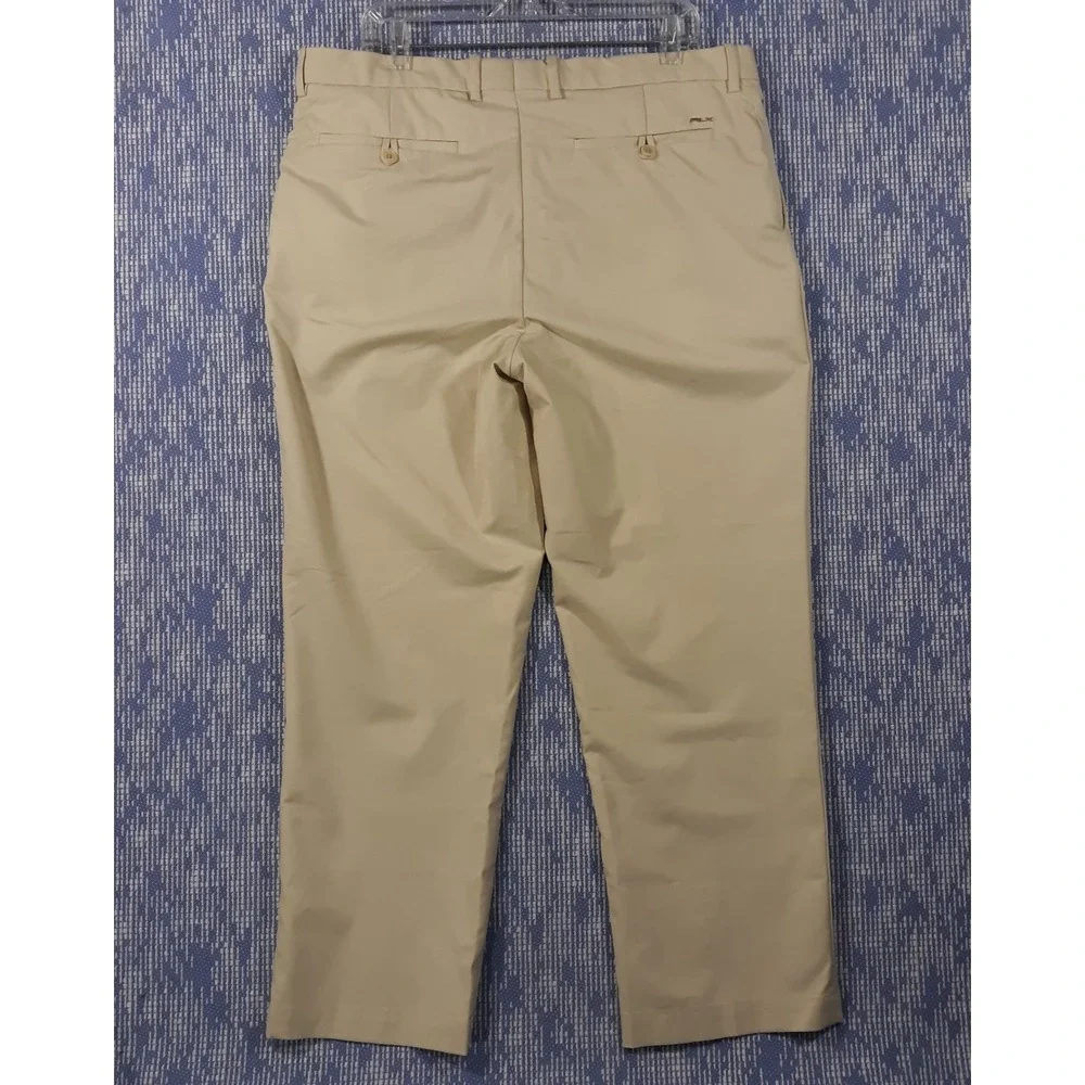 RLX Ralph Lauren Pants Mens Size 38 x 30 Beige Chino Flat Front Golf